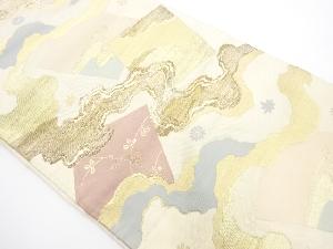 アンティーク　霞に色紙模様織り出し袋帯（材料）（サービス品）